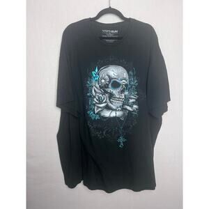Fifth Sun Men's Black Skull Graphic Short Sleeve T-Shirt Size 3XL